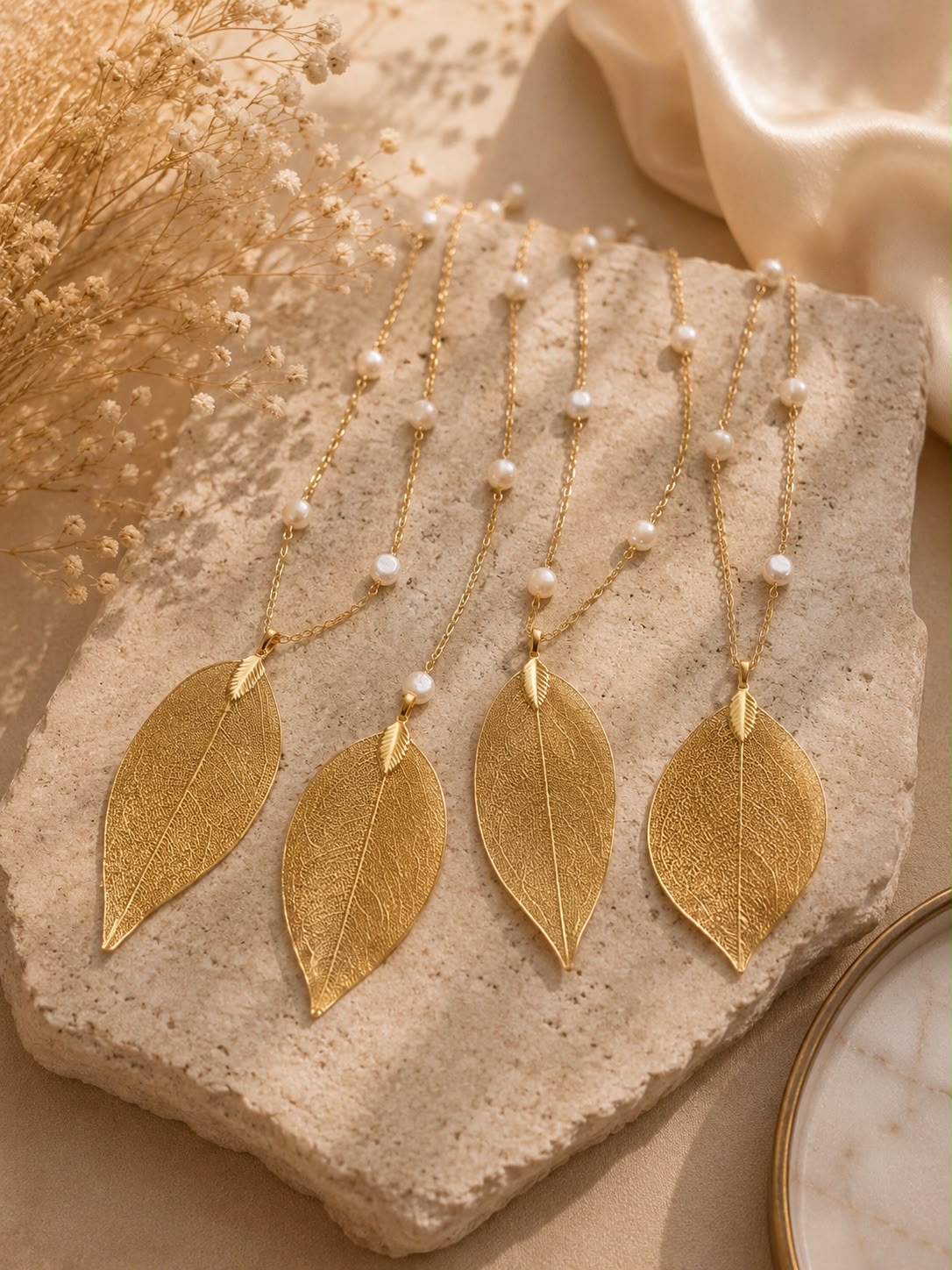 Colar Folha Dourada Valenciana - conjunto